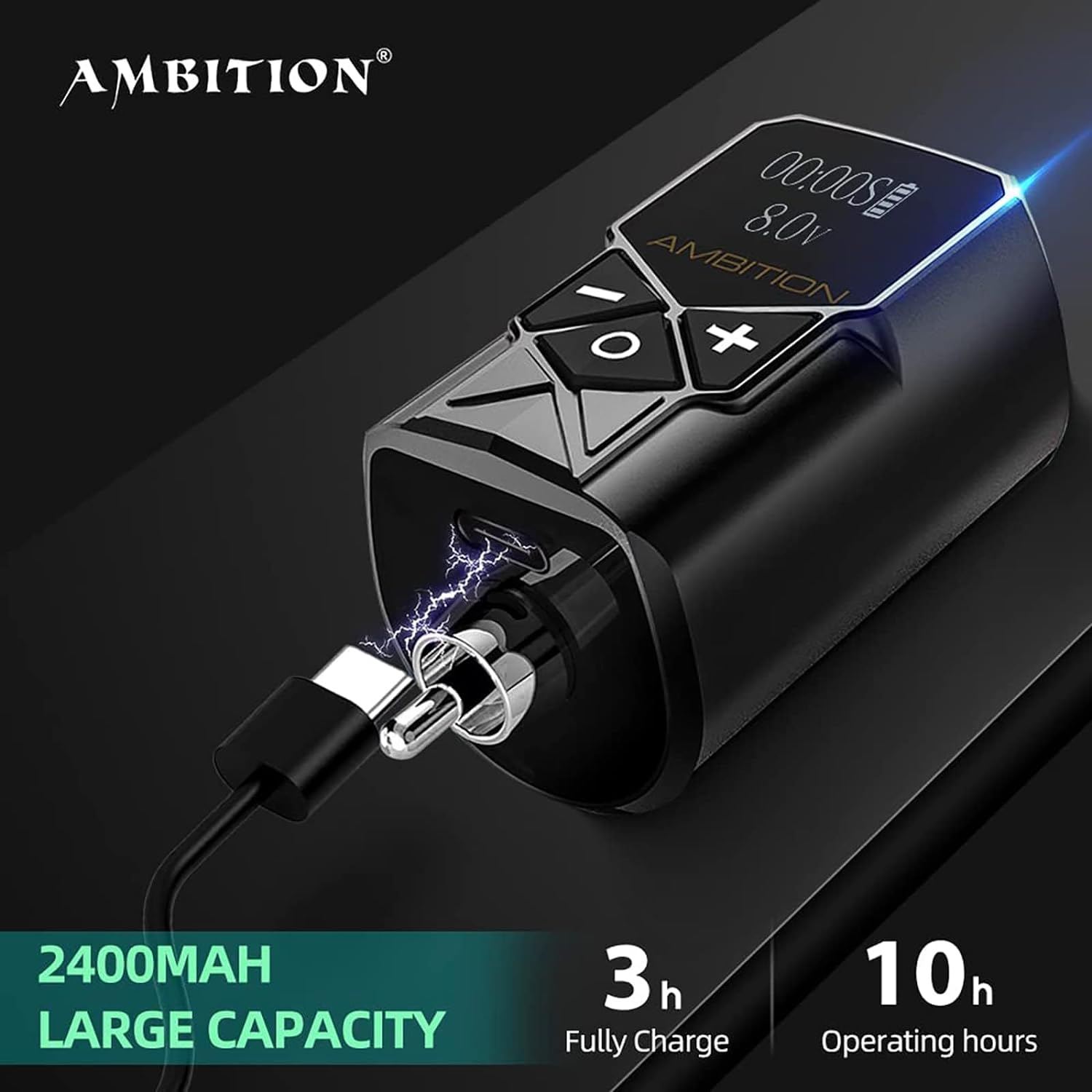 Ambition Torped Wireless Tattoo Pen Machine Gold Kit 32mm