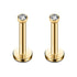 Round CZ Gem Labret Stud - 16GA (2pcs)