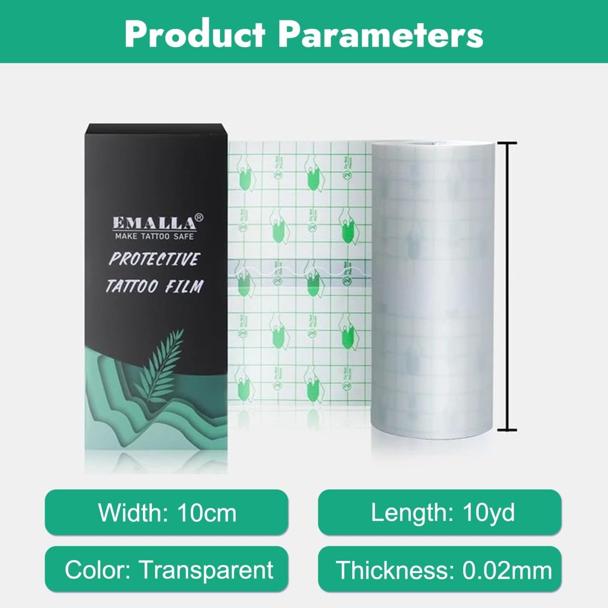 3.93in x 11yd Second Skin by Emalla Tattoo Cover Protection Film - Tattoo Aftercare Bandage - Tattoo Unleashed