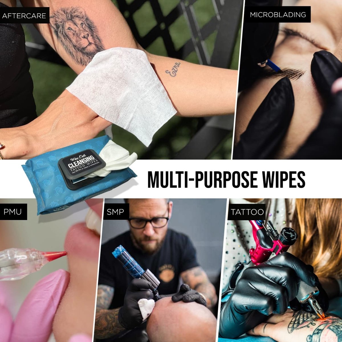 Wipe Outz Tattoo Cleansing Wipes, 40-Count, Alcohol-Free