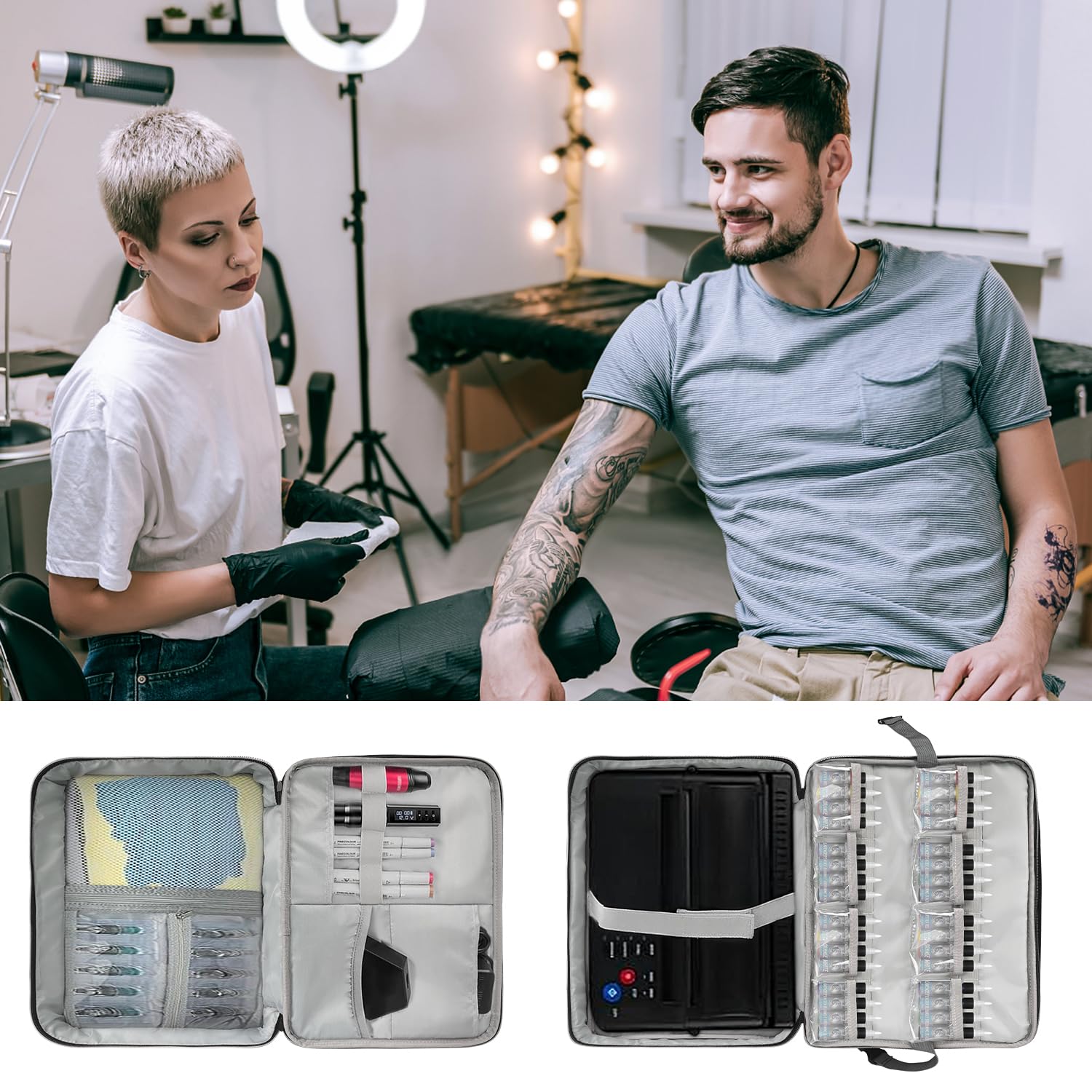 Generic Tattoo Case – Double Layer Travel Bag for Tools
