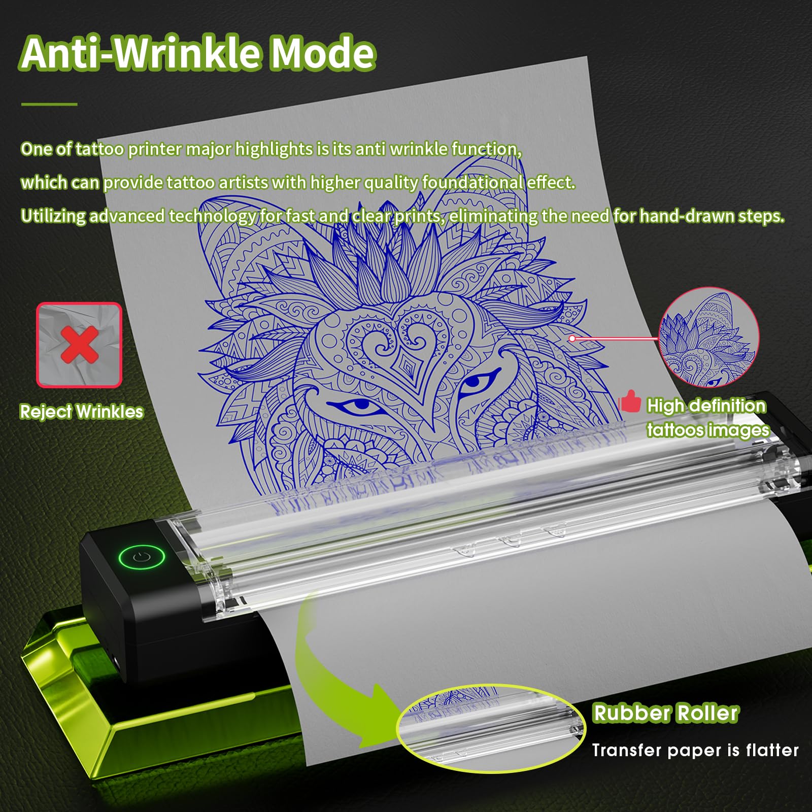 X40 Tattoo Pen Machine Kit with Stencil Printer, 7 Strokes (2.0-4.0mm)