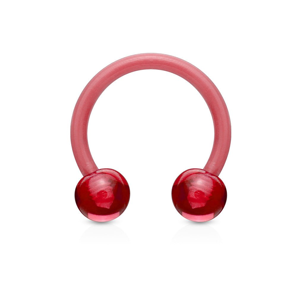 Circular Horse Shoe Barbell Flexible Acrylic - 14GA & 16GA