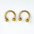 Gold Steel Circular Horseshoe Barbells
