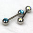 Steel CZ Ball Nipple Bar 14GA