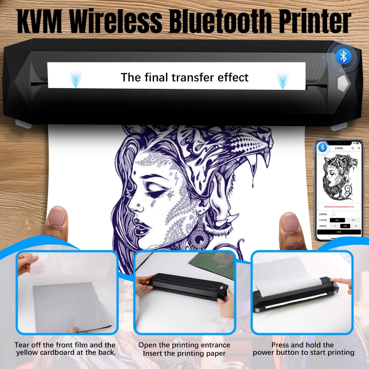 KVM Wireless Tattoo Stencil Printer - Tattoo Unleashed
