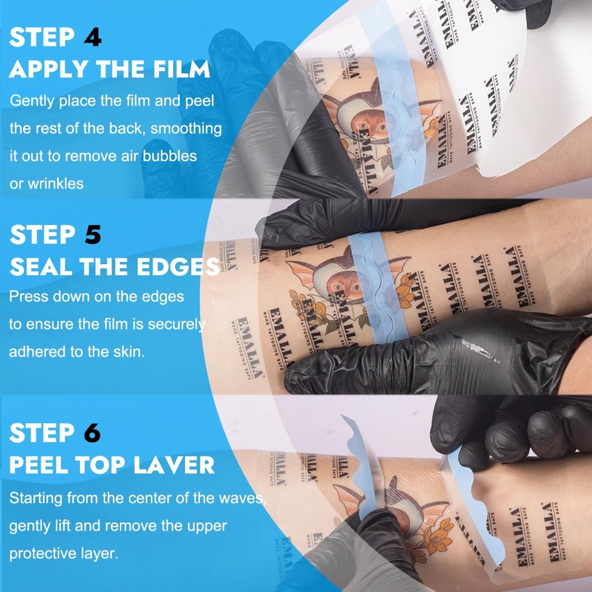 Matte Invisible Second Skin Tattoo Cover Protection Film by Emalla - 3.9in x 10.9yd - Tattoo Unleashed