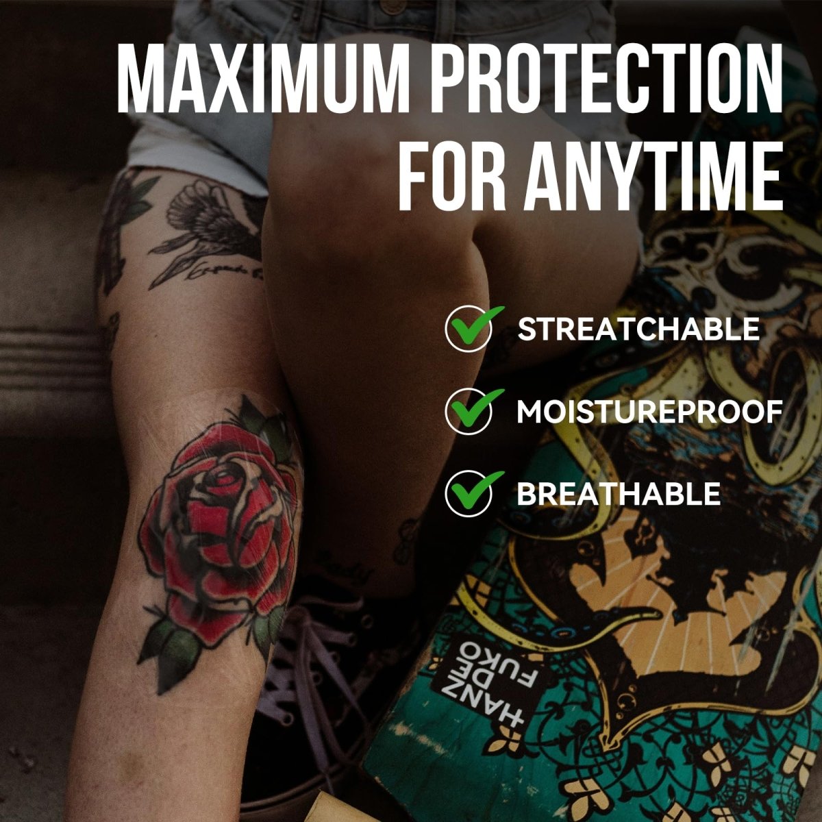 Pamiou Second Skin Tattoo Protection Film, 6in x 2 yd Tattoo Aftercare Wrap - Tattoo Unleashed