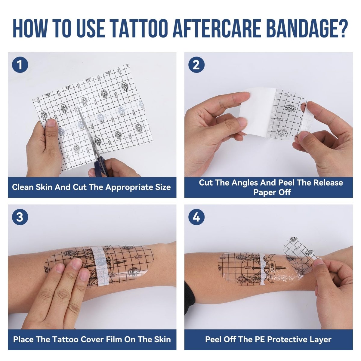 Pamiou Second Skin Tattoo Protection Film, 6in x 2 yd Tattoo Aftercare Wrap - Tattoo Unleashed