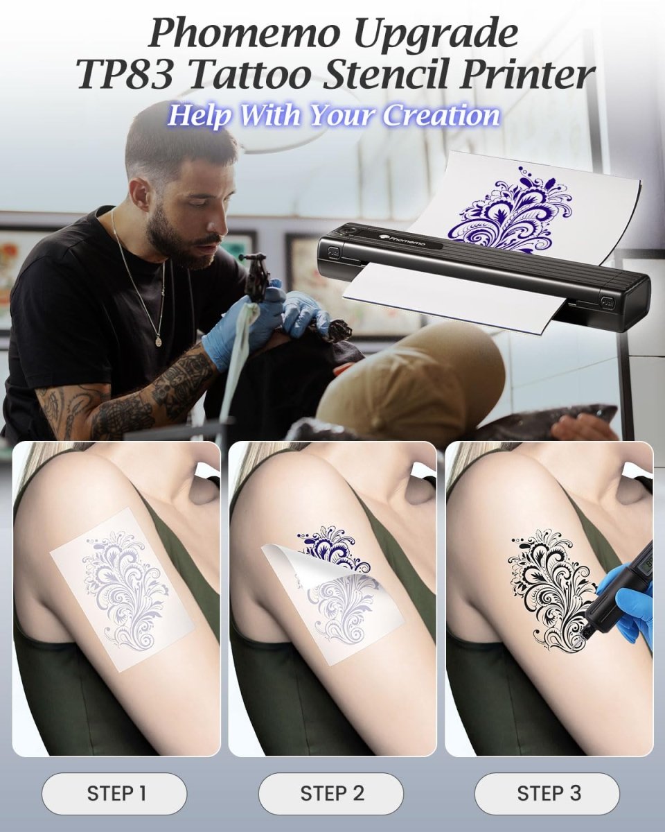 Phomemo 50 Sheets A4 Tattoo Transfer Paper - Compatible with TP83, M08F, TP87 - Tattoo Unleashed