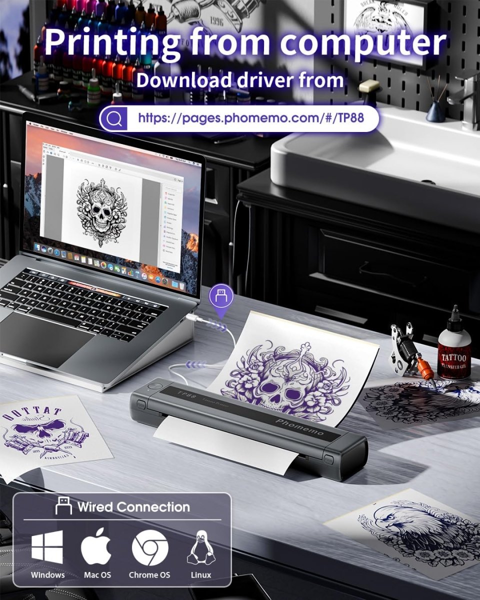 Phomemo TP88 Wireless Tattoo Stencil Printer - Tattoo Unleashed