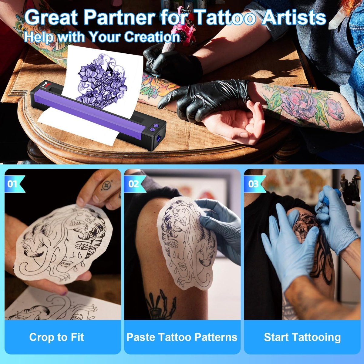 TATOPRT P19 Wireless Tattoo Stencil Printer - Tattoo Unleashed