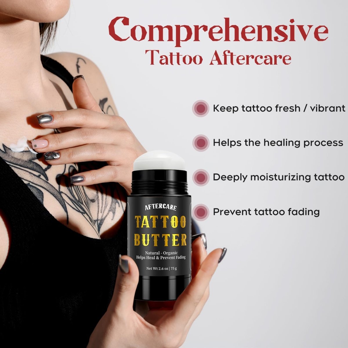 Tattoo Aftercare Butter - For New and Older Tattoos, Natural Organic - Tattoo Unleashed