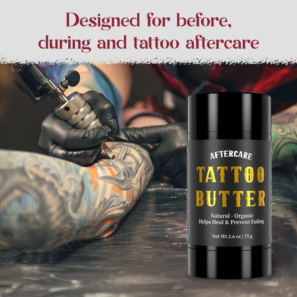 Tattoo Aftercare Butter - For New and Older Tattoos, Natural Organic - Tattoo Unleashed