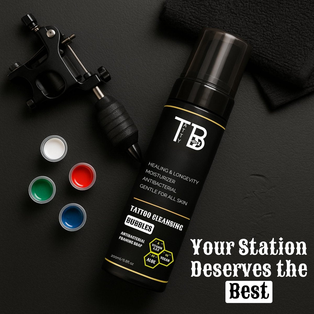 Tattoo Cleansing Foam by TATTYBEE – 6.8 oz - Tattoo Unleashed