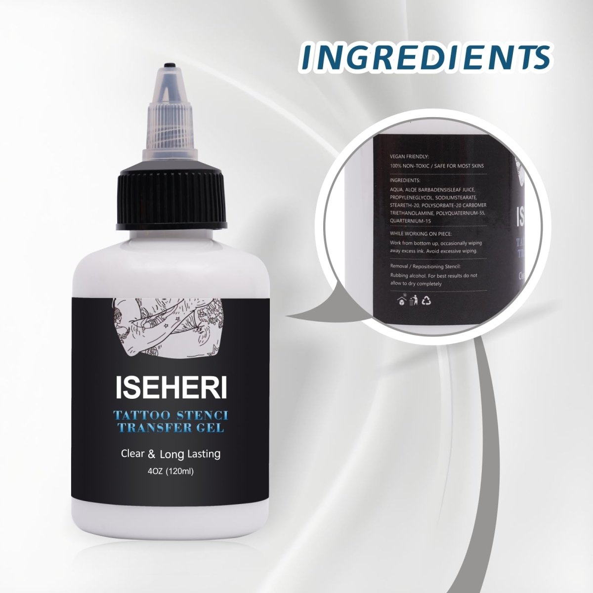 Tattoo Stencil Transfer Gel By ISEHERI - 4oz - Tattoo Unleashed