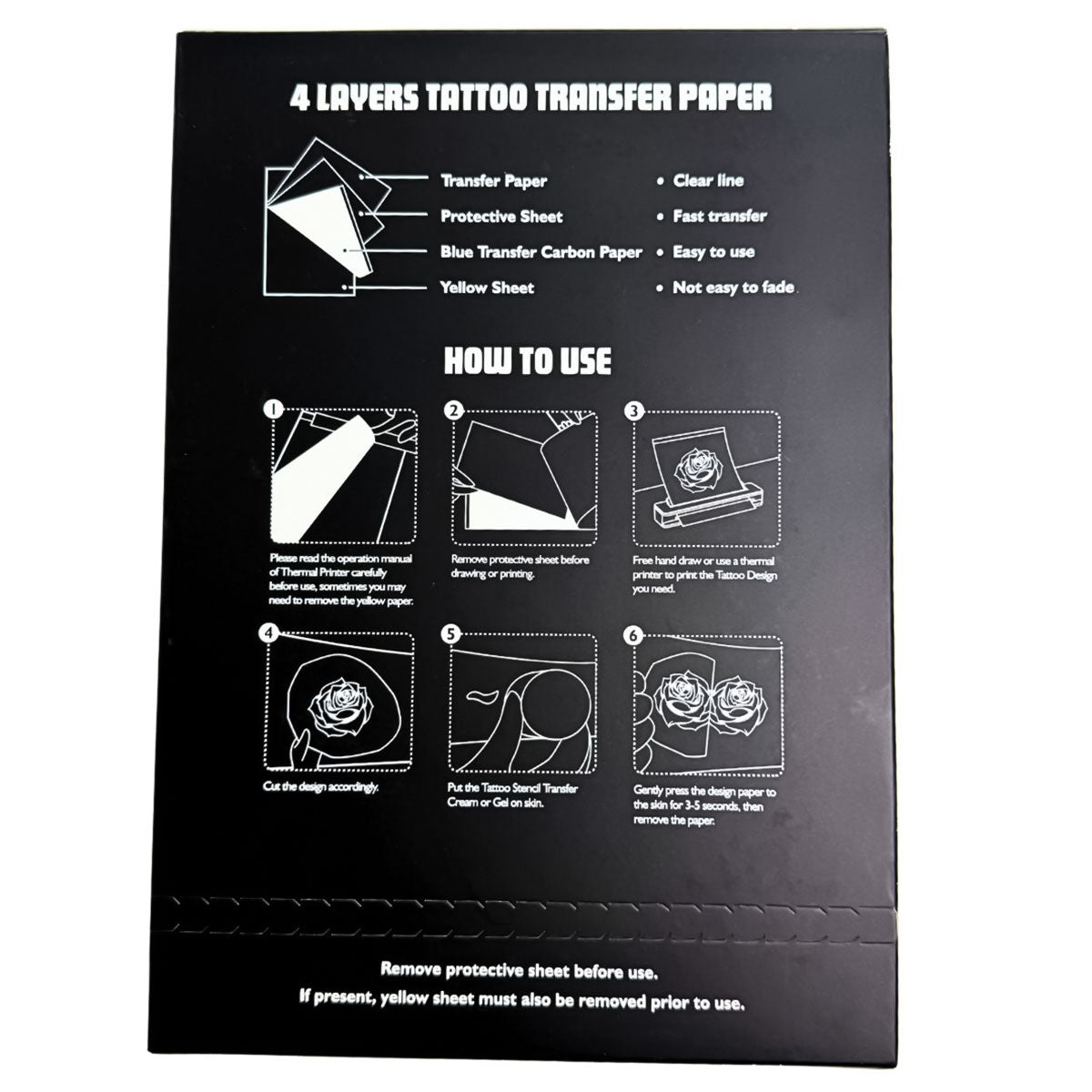 T.U. Tattoo Stencil Transfer Paper - 100 sheets, A4 Size - Tattoo Unleashed