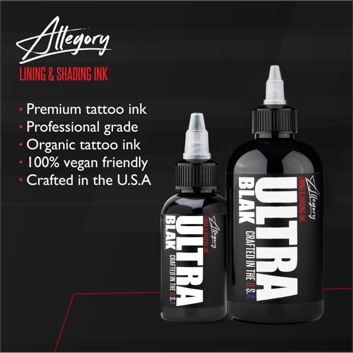 Ultra Black Tattoo ink by Allegory - 8oz - Tattoo Unleashed