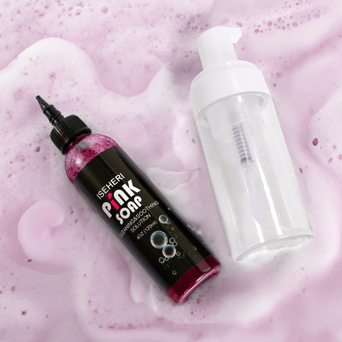 Ultra Concentrated Pink Soap by Iseheri - 4oz with Foaming Bottle 120ml - Tattoo Unleashed