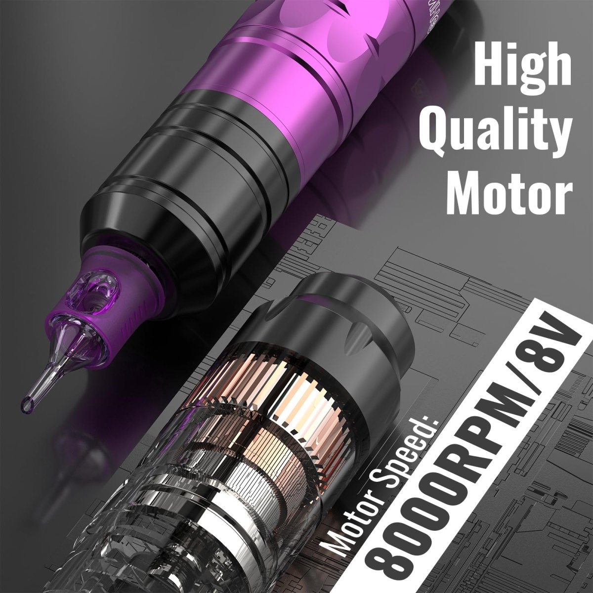 Wireless Tattoo Pen Kit By Wormhole with 2 Batteries WTK293 - Tattoo Unleashed