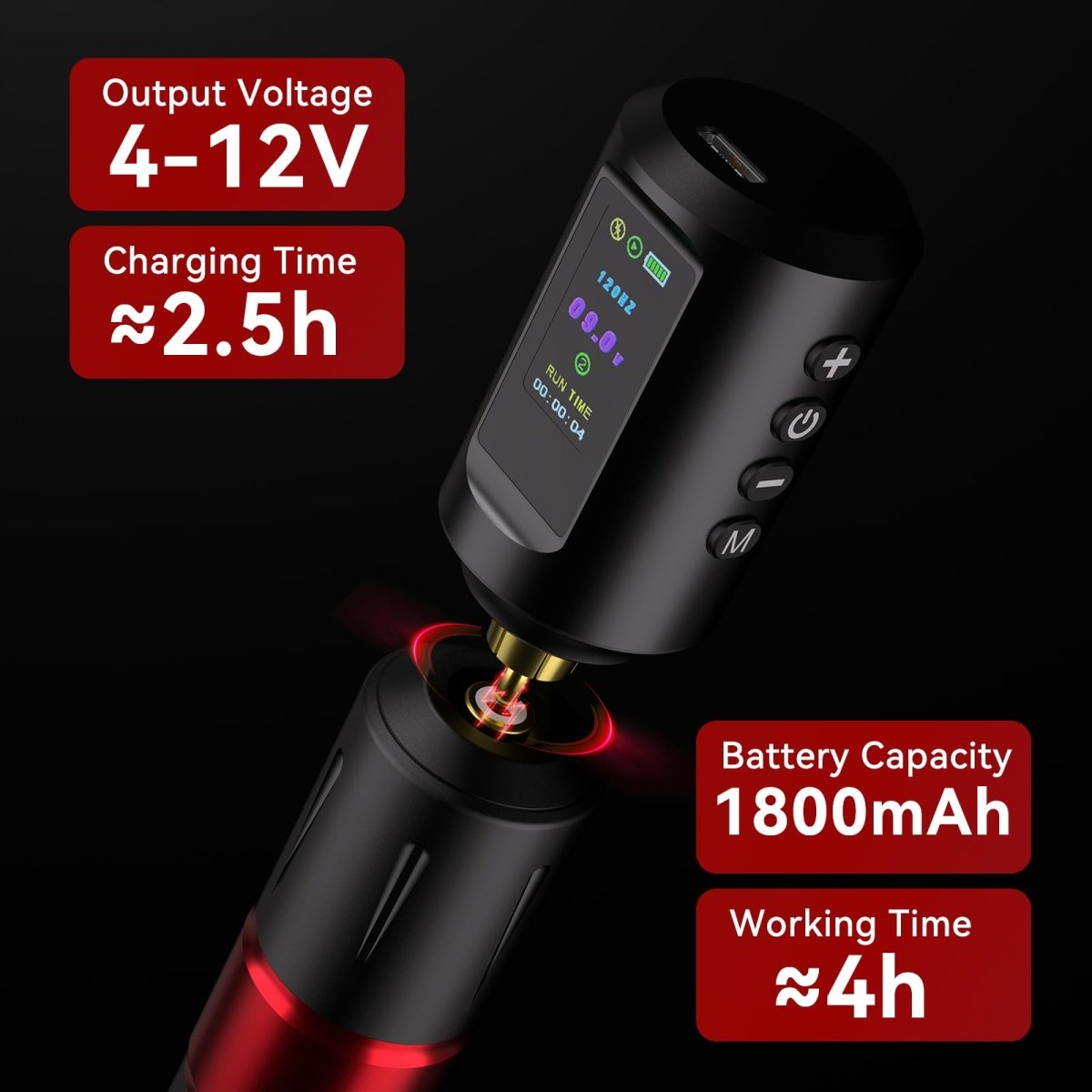 Wireless Tattoo Pen Machine Kit 2 Batteries EF - TKP752A - 2 - Tattoo Unleashed