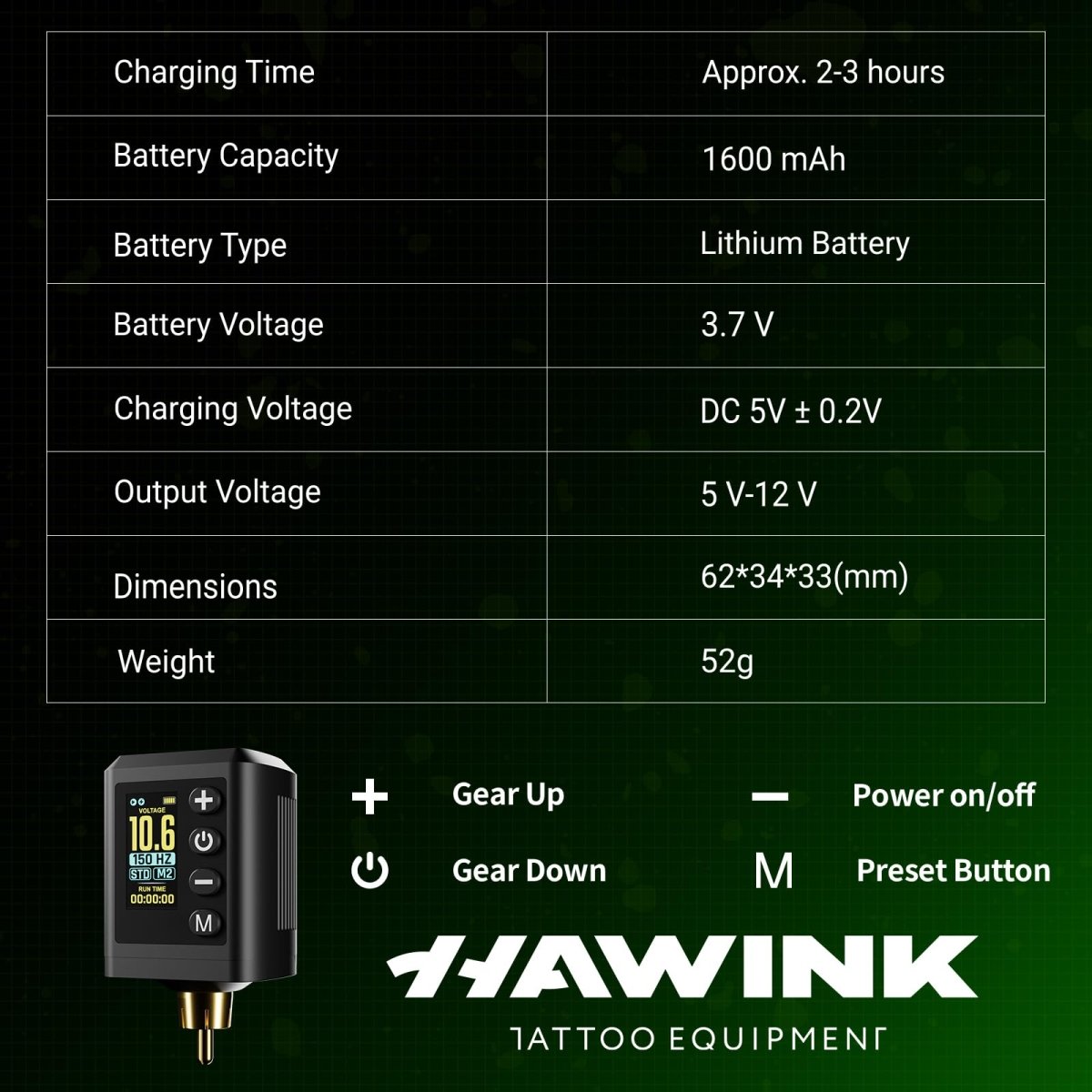 Wireless Tattoo Pen Machine Kit Tattoo by Hawink (2 Batteries) HW - TKP306KITA - 10 - Tattoo Unleashed
