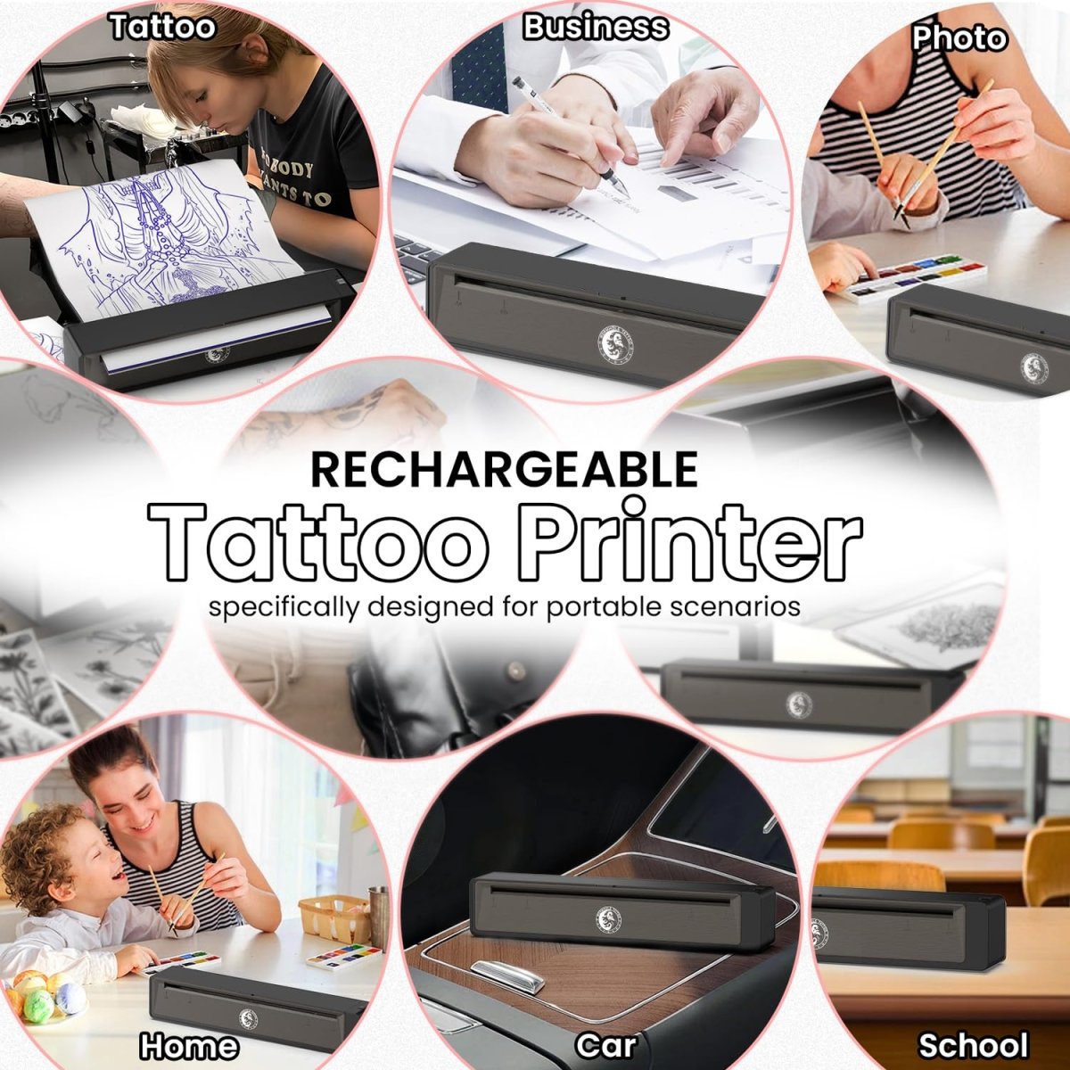 Wormhole Wireless Tattoo Stencil Printer (Dark Grey) - Tattoo Unleashed