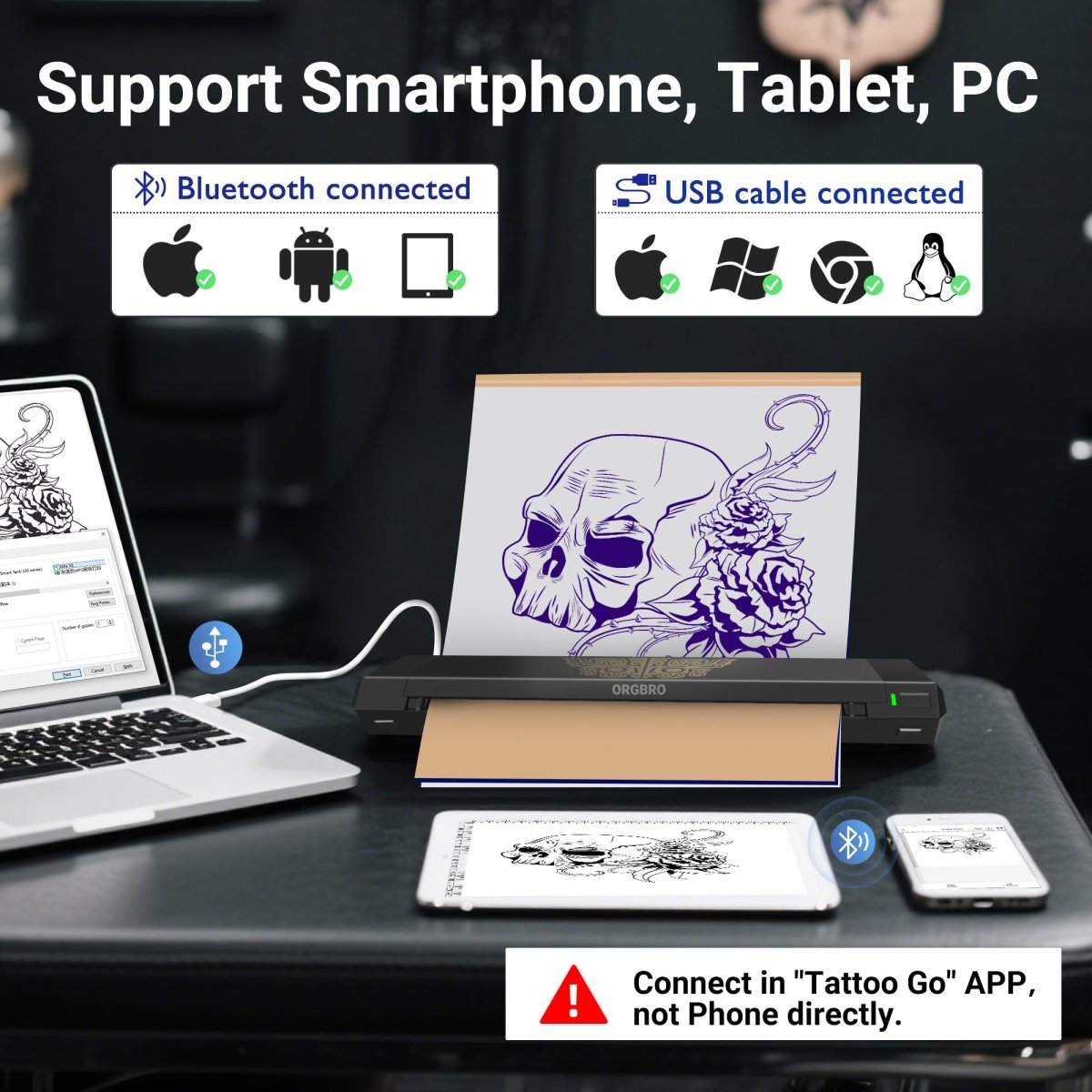 X8 Tattoo Stencil Printer with 30pcs Transfer Paper, A4/A5/A6 - Tattoo Unleashed